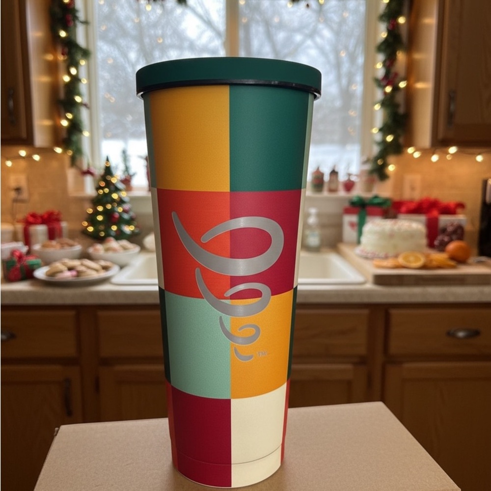 2025 🎄 24 oz Jamba Juice Double Wall Stainless Tumbler W/Straw